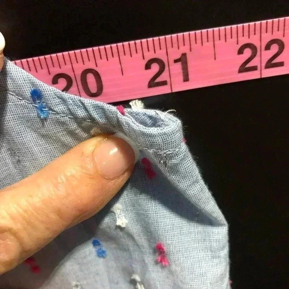 Loft Shimmer Clip Dot Sleeveless button down Shirt -blouse, elastic stretch back - Picture 7 of 9